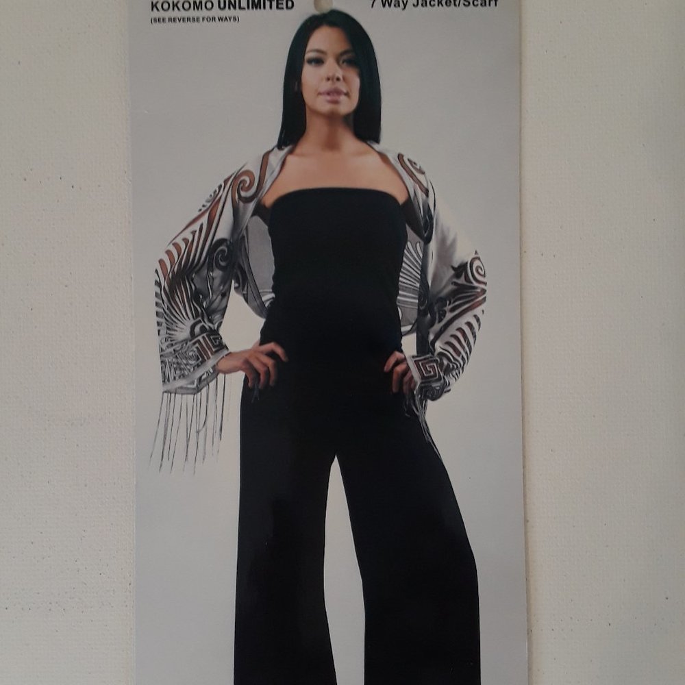 NEW Scarf Jacket Wrap New without Tags Black and Silver